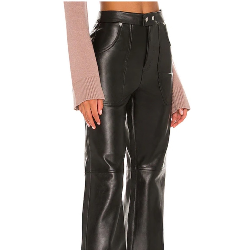Size 24 Faux Leather High Rise Pants - Picture 4 of 6